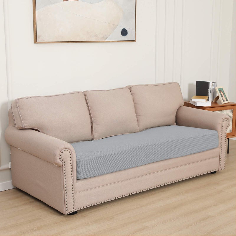 Easy-Going Stretch Cushion Cover Sofa Cushion Furniture Protector Sofa Seat Sofa Slipcover Sofa Cover Soft Flexibility with Elastic Bottom(Sofa Cushion, Silver Gray) - Image 2